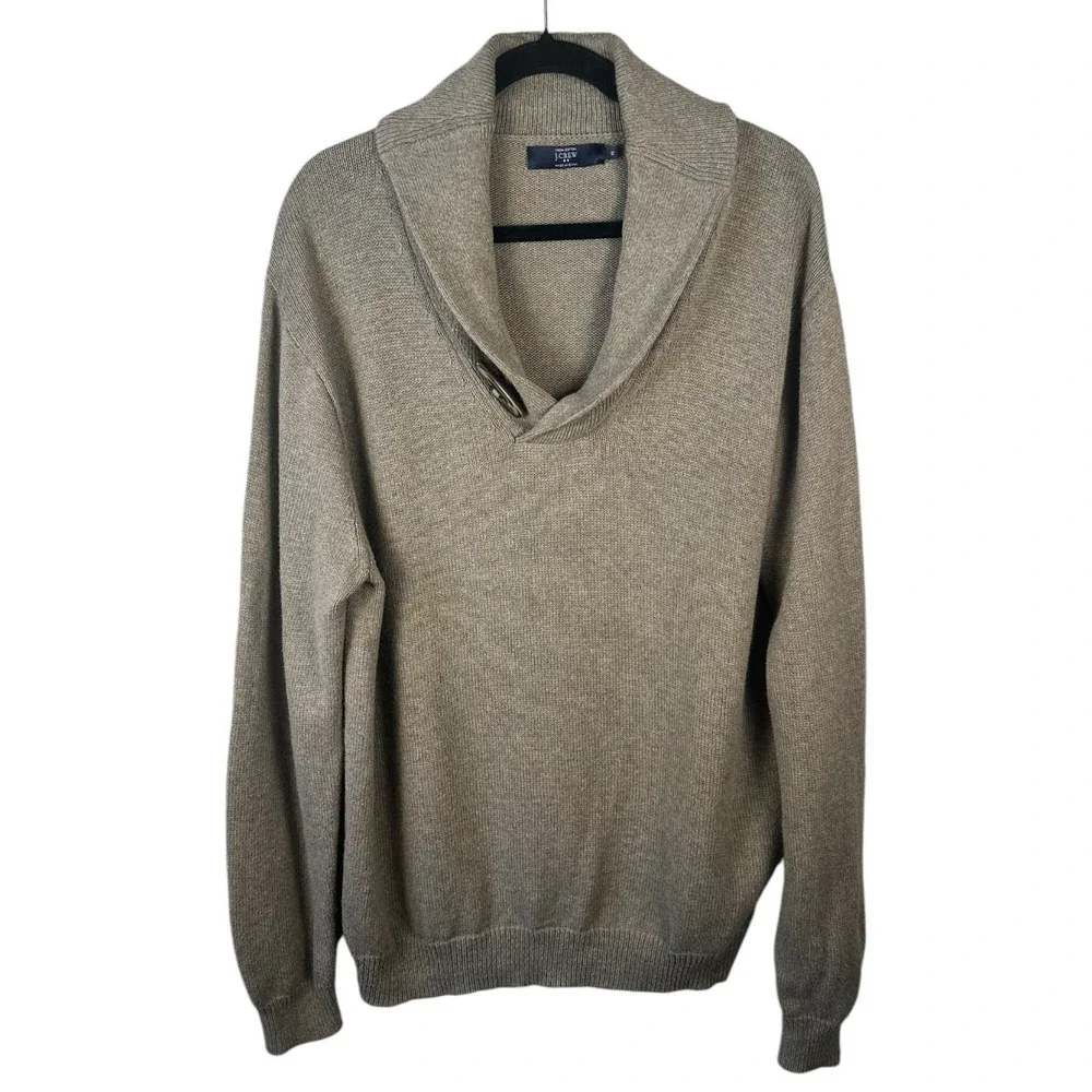 J.‎ Crew Mens XL Beige Shawl Collar Pullover Sweater